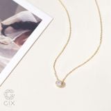  Dây chuyền vàng trắng bạc ý nữ đẹp sợi mảnh hạt tròn đính kim cương Gix Jewel 