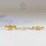  Nhẫn cưới Ribbon vô cực thiết kế vàng 14k & 18k đính full kim cương thiên nhiên Gix Jewel 