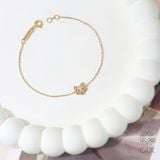  Vòng tay vàng 18k bạc đẹp sợi mảnh gắn charm hình cáo dễ thương Gixjewelry 