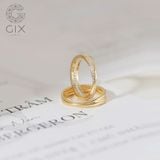  Nhẫn cưới cặp Mobius vô cực vàng trắng 18k đính kim cương hột xoàn đẹp Gix Jewel 
