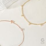  Lắc tay nữ vàng 18k bạc cao cấp giá rẻ sợi mảnh đính kim cương nhân tạo Gix 