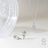 Bông tai nữ vàng ý 750 bạc xi bạch kim hình bông hoa diên vĩ lấp lánh Gixjewel 