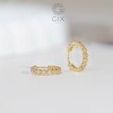  Hoa tai vàng 18k bạc khoen tròn sang chảnh kiểu mới đính hột xoàn Gixjewel 