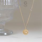  Vòng cổ bạc nữ nhỏ xinh hình mặt cười hot trend sợi khoen lật GixJewel 