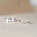  Nhẫn cưới full kim cương vàng tây 18k bản to đẹp uy tín Gix Jewel 