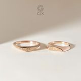  Nhẫn cưới thiết kế signet ring vàng 18k độc đáo khắc chữ lên nhẫn 