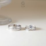 Cặp nhẫn cưới vàng hồng 18k vô cực theo phong thuỷ đính kim cương Gix Jewel 