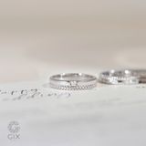  Nhẫn cưới kiểu mới 18k bản to đẹp hình vương miện đính đá Gix Jewel 