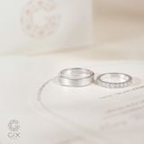 Nhẫn cưới kim cương vàng trắng 18k Luxury đính full hạt Gix Jewelry 