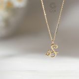  Dây chuyền vàng khắc tên chữ cái mắc xích mỏng đẹp hình cánh bướm Gix 