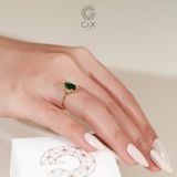  Nhẫn nữ hột xanh lá bạc và vàng 18k đẹp sang trọng Gix Jewel 