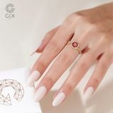  Nhẫn nữ kim cương vàng 18k & bạc thời trang cho nữ đính hột đỏ cao cấp Gix Jewel 