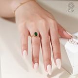  Nhẫn nữ hột xanh lá bạc và vàng 18k đẹp sang trọng Gix Jewel 