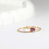  Nhẫn mặt đá đỏ nữ bạc 925 đẹp Gix Jewel mạ vàng hồng 
