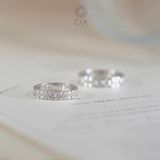  Nhẫn cưới kiểu đẹp vàng tây 18k bản to phong thuỷ đính đá Gix Jewel 