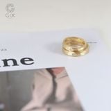  Nhẫn cưới đẹp vàng 18k tròn trơn đơn giản sang trọng khắc chữ Gix Jewel 