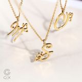  Dây chuyền vàng khắc tên chữ cái mắc xích mỏng đẹp hình cánh bướm Gix 