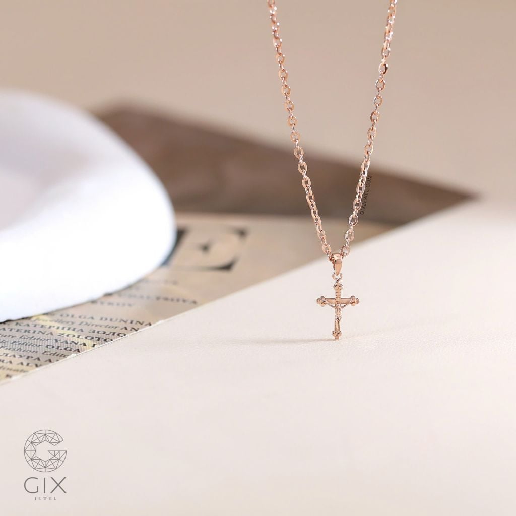  Dây chuyền thánh gía vàng 18k bạc ý 925 nam nữ kiểu mới hình chúa Giêsu GixJewelry 