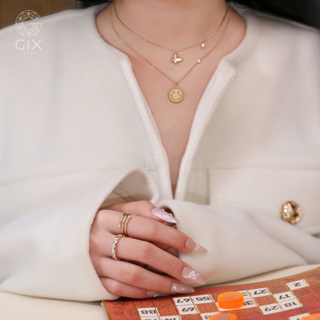  Vòng cổ bạc nữ nhỏ xinh hình mặt cười hot trend - GixJewel 