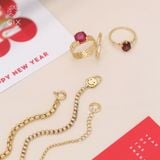  Lắc tay bi nữ vàng 18k bạc đẹp gắn charm mặt cười nhỏ xinh Gix 