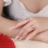  Nhẫn vàng 18k bạc nữ 925 đính đá cao cấp hình trăng khuyết đẹp Gix Jewel 