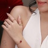  Lắc tay nữ vàng 18k bạc 925 đẹp gắn đá quý ruby cao cấp Gix Jewel 