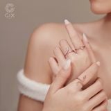  Nhẫn rắn nữ vàng tây 18k bạc đẹp đính đá cao cấp đeo thời trang Gix 