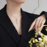 Dây chuyền hoa theo tháng sinh khắc tên bằng vàng 18k bạc s925 sợi mảnh handmade Gix 
