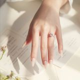  Nhẫn cầu hôn 10k đẹp giá rẻ dáng halo hột xoàn tròn đẹp viền tấm Moissanite đẹp Gix Jewel 