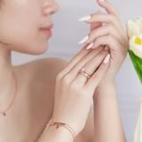  Nhẫn cầu hôn vàng 18k infinity love đính hôn đơn giản kim cương đẹp Gix Jewel 