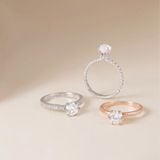  Nhẫn cầu hôn hột xoàn vàng trắng 18k - Whisper Gem | Gix Jewelry 