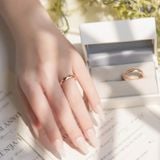  Nhẫn cưới thiết kế riêng vàng 18k hiện đại vát cạnh cao cấp Gix Jewel 