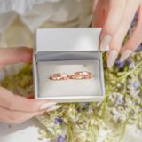  Cặp nhẫn cưới thiết kế riêng vàng tây 18k đẹp sang trọng vát cạnh gắn kim cương Gix Jewel 