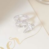  Cặp nhẫn cưới vàng tây 14k kiểu Hàn Quốc đính hột xoàn đẹp Gix Jewelry 