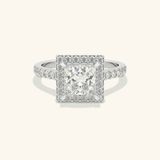  Nhẫn đính hôn đẹp vàng trắng 18k đính kim cương nhân tạo Gix 