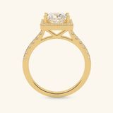  Nhẫn đính hôn đẹp vàng trắng 18k đính kim cương nhân tạo Gix 