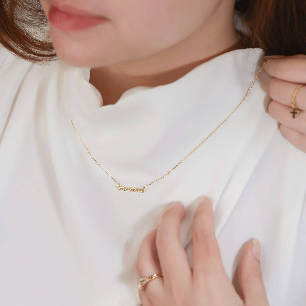  Mặt Dây Chuyền Vàng 18K Khắc Chữ Mama Theo Yêu Cầu Gix Jewel 