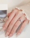  Nhẫn cưới vàng tây đẹp bản vuông khắc mặt trăng & mặt trời Gix Jewel 