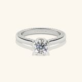  Nhẫn Cầu Hôn Giá Rẻ Đơn Giản Vàng 18K Đính Kim Cương Nữ Đeo Ngón Giữa Gix Jewel 