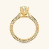  Nhẫn Cầu Hôn Giá Rẻ Đơn Giản Vàng 18K Đính Kim Cương Nữ Đeo Ngón Giữa Gix Jewel 