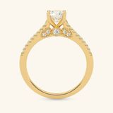  Nhẫn Cầu Hôn Giá Rẻ Đơn Giản Vàng 18K Đính Kim Cương Nữ Đeo Ngón Giữa Gix Jewel 