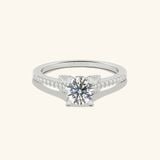  Nhẫn Cầu Hôn Giá Rẻ Đơn Giản Vàng 18K Đính Kim Cương Nữ Đeo Ngón Giữa Gix Jewel 