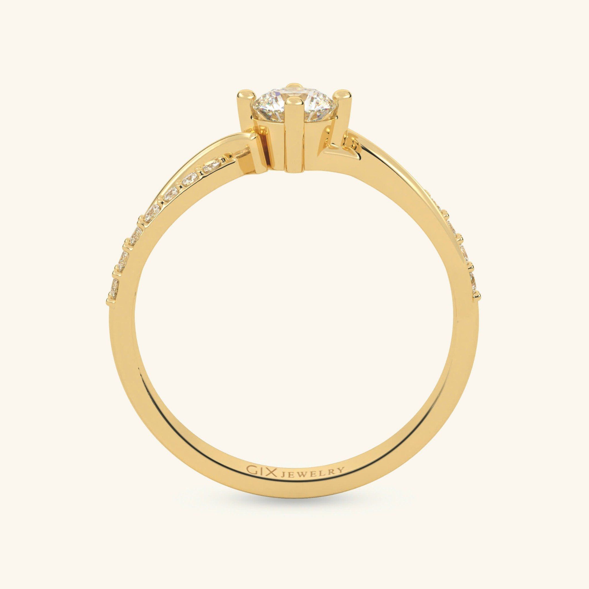  Nhẫn Cầu Hôn Xoắn Uốn Lượn Vô Cực Đá Nhân Tạo Gix Jewel 