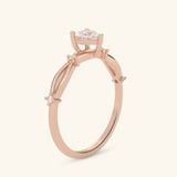  Nhẫn Cầu Hôn Twist Of Love Vàng 18K Đính Kim Cương Hình Trái Tim Gix Jewel 