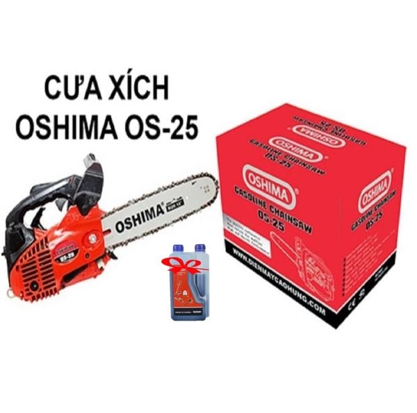  Cưa xích Oshima OS 25S - 900W  - Tặng 1 Lít nhớt 2 thì 