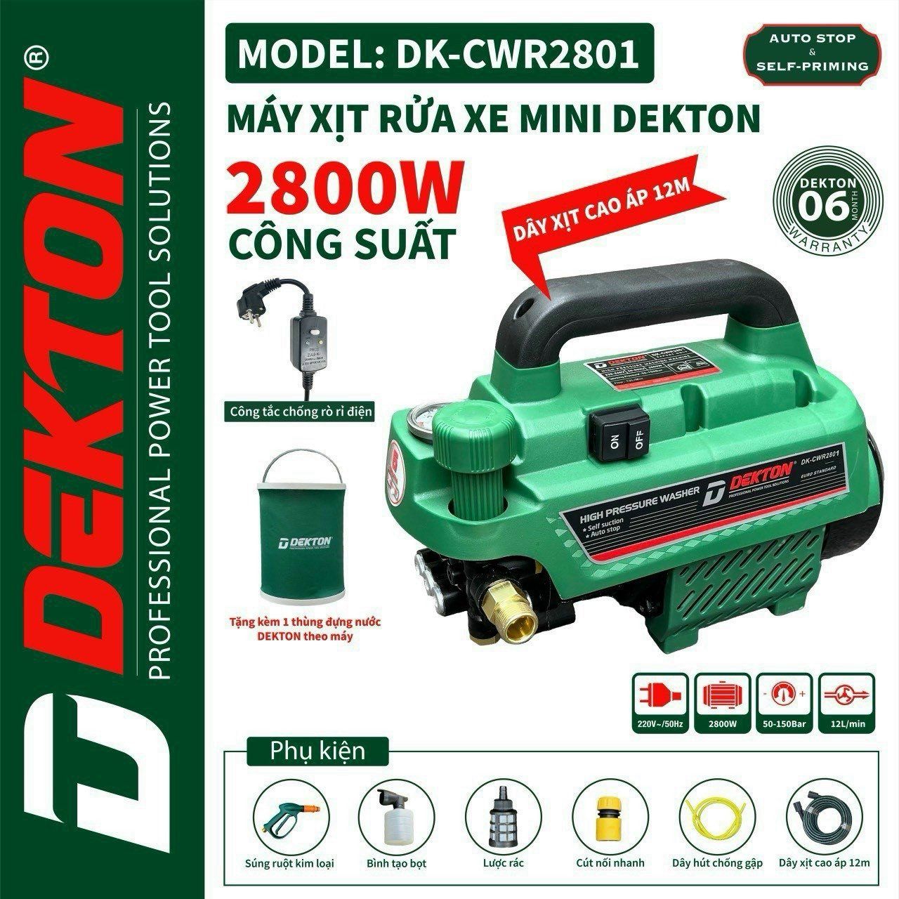  Máy rửa xe Dekton DK CWR 2801 