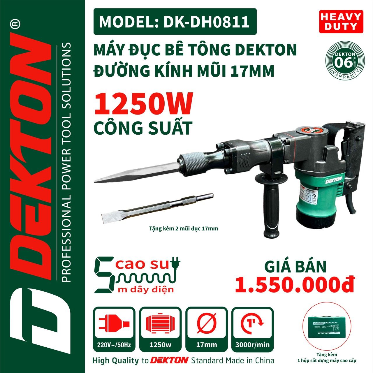  Máy đục bê tông Dekton - DK - DH 0811 