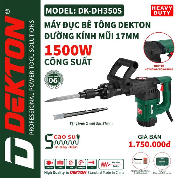  Máy đục bê tông Dekton - DK - DH 3505 - 1500W - chống rung 