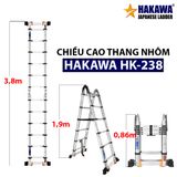  Thang nhôm rút đôi Hakawa HK-238 