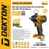  Máy siết bu lông dùng pin Dekton M21 - IW 550 PRO (chưa pin sạc) 